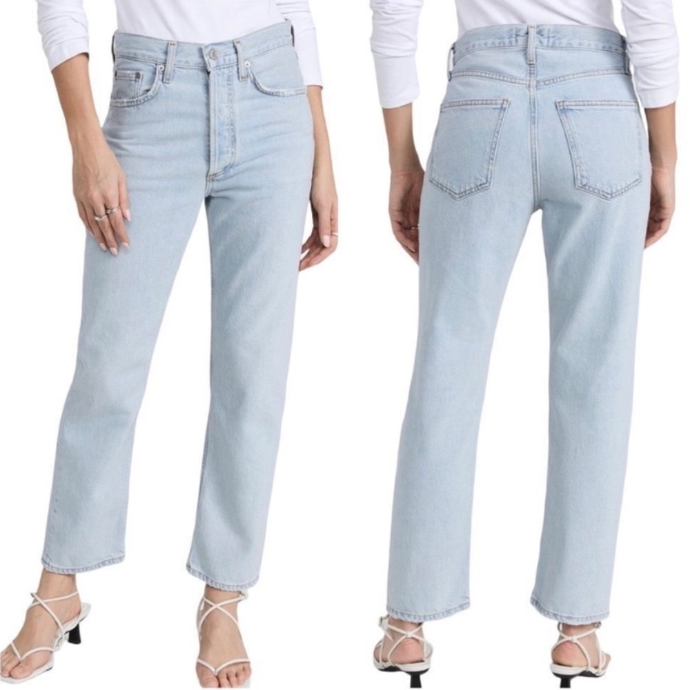 Agolde NWT Lana Crop Mid Rise Vintage Straight Leg Denim Jeans Size 34